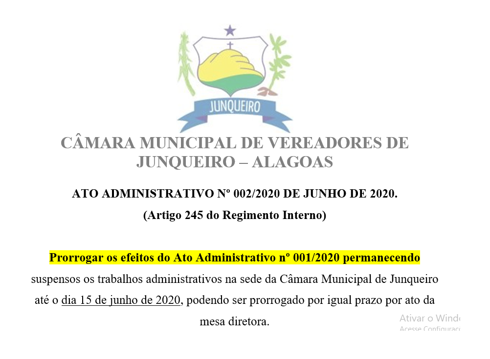 Ato Administrativo 002/2020